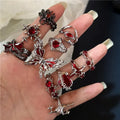Gothic Love Heart Ring Set
