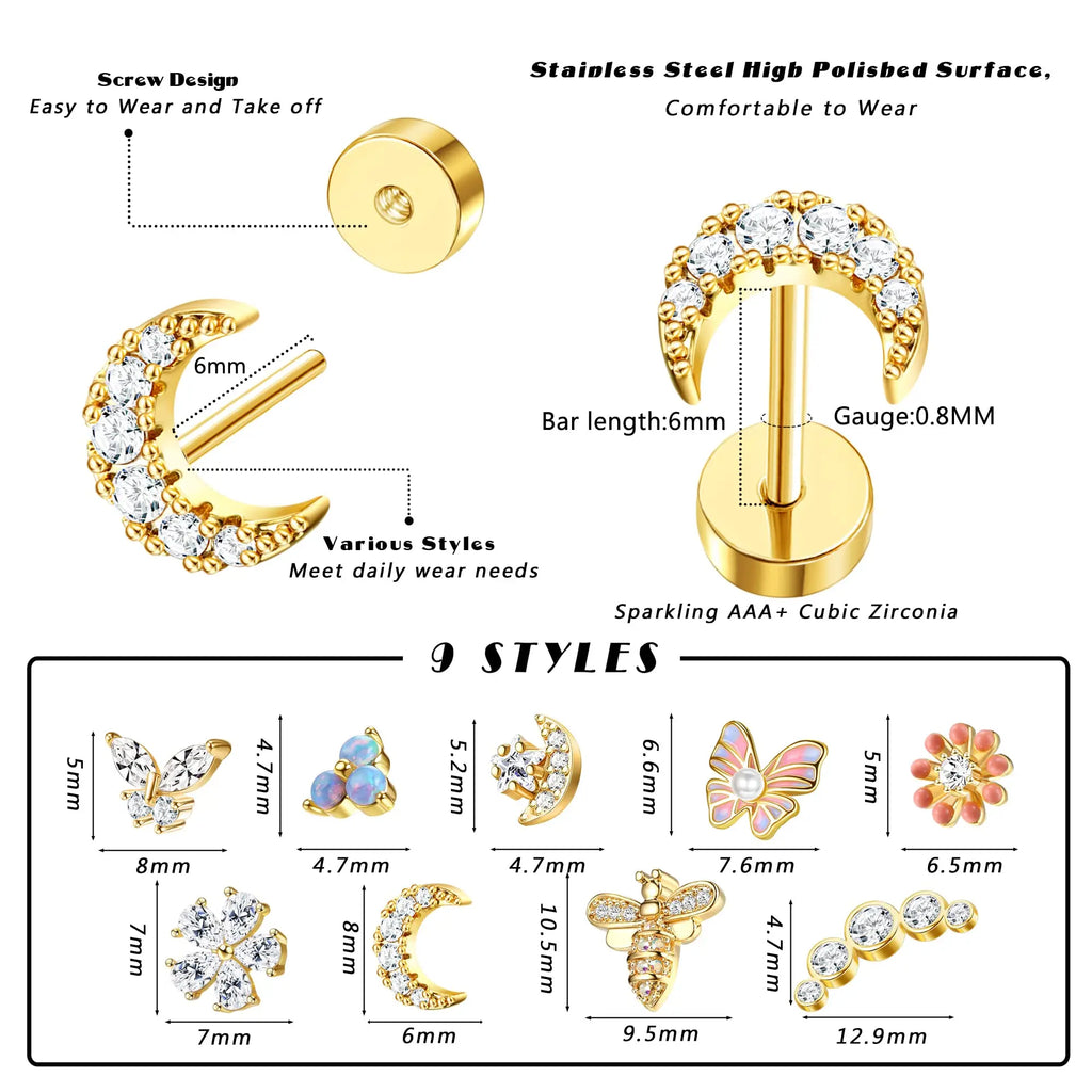 Chic Cartilage Earring Set
