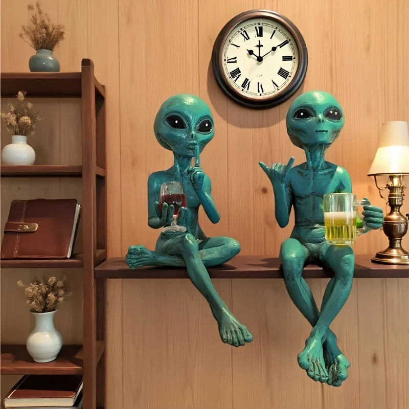 Alien Red Wine Statue