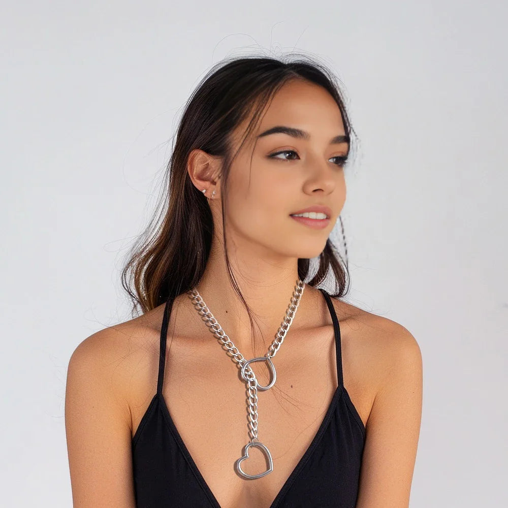 Heart Chain Choker Necklace