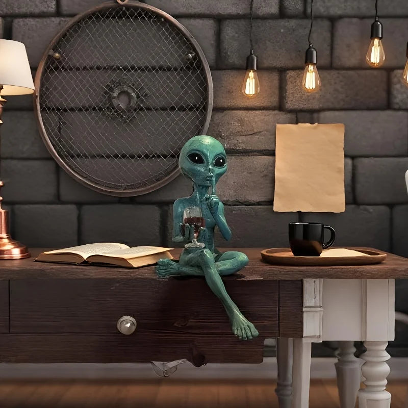 Alien Red Wine Statue