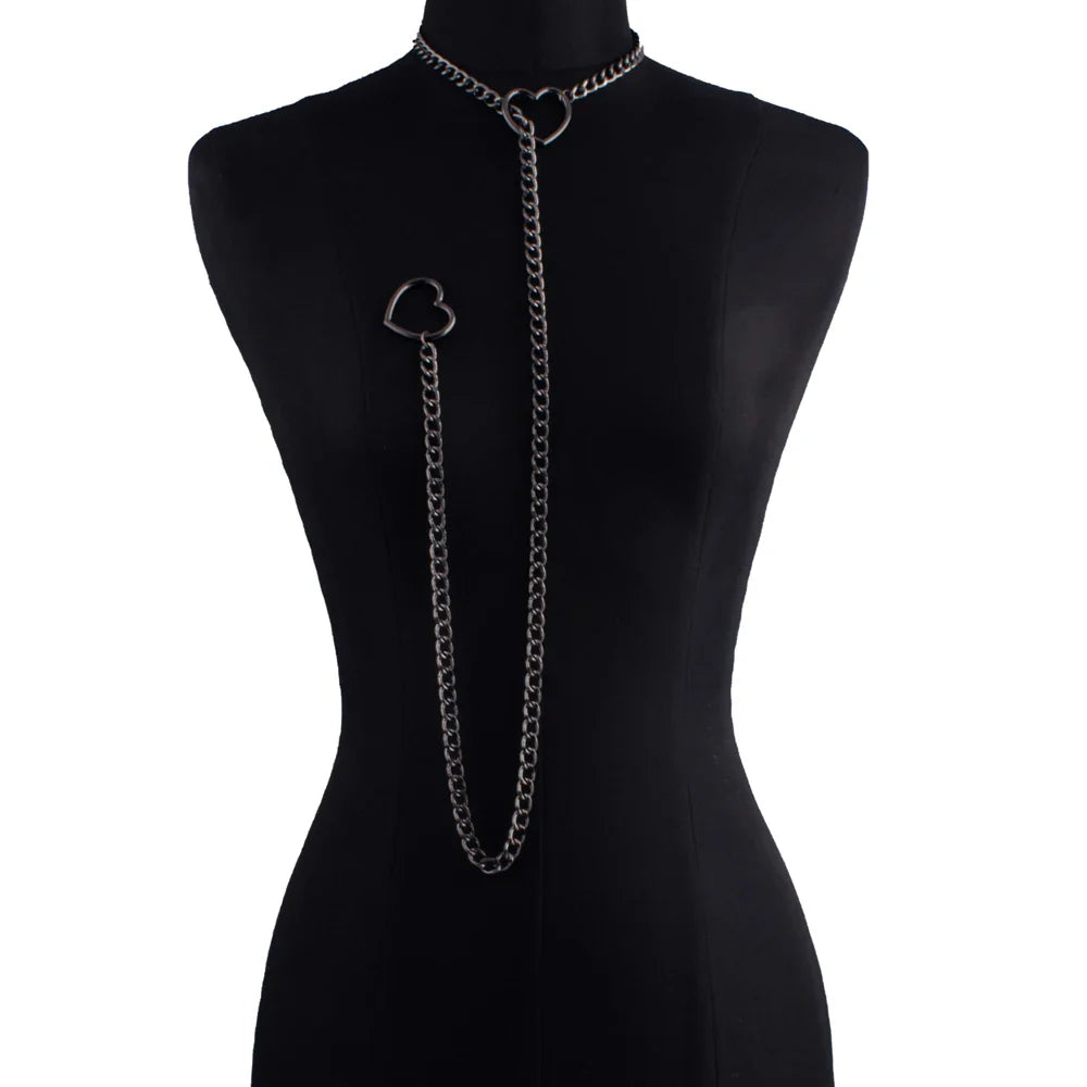Heart Chain Choker Necklace