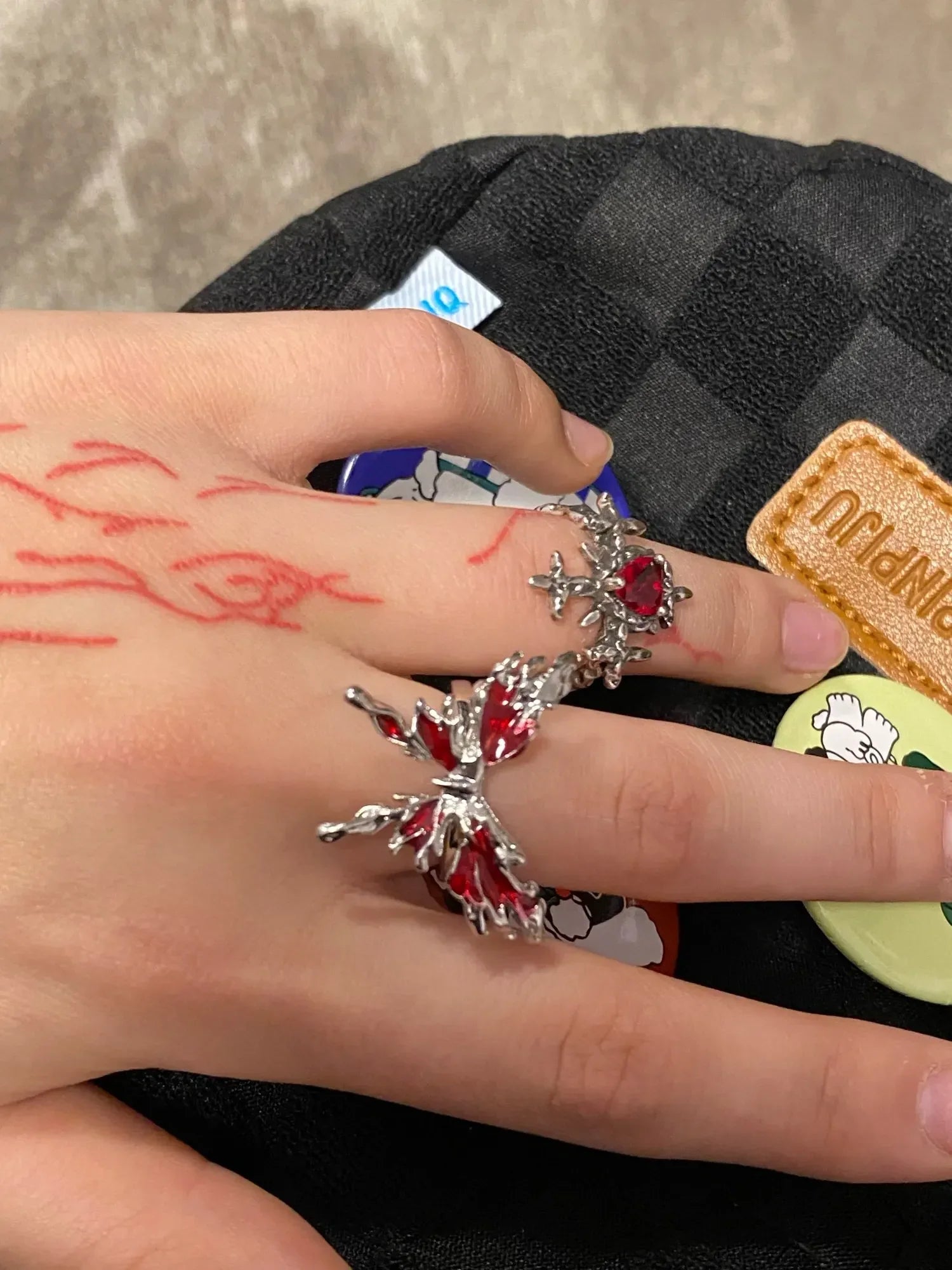 Gothic Love Heart Ring Set