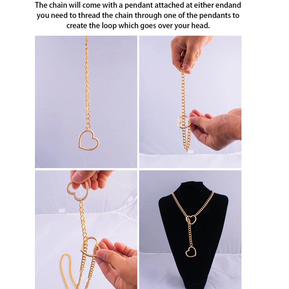 Heart Chain Choker Necklace