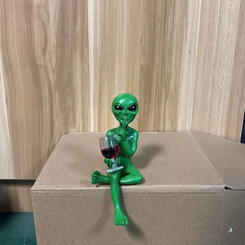 Alien Red Wine Statue