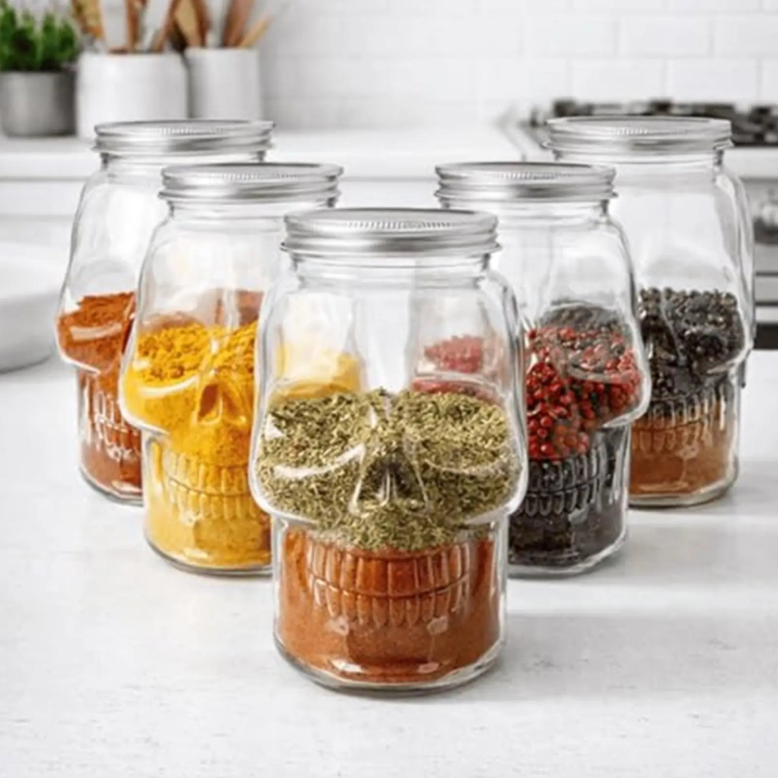 Spooky Skull Storage Jars